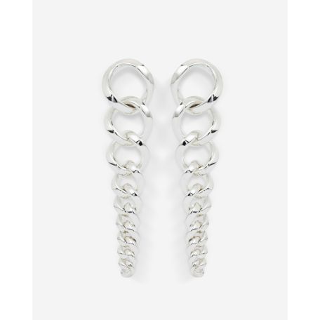 Earrings Chain Gradient Silver Set